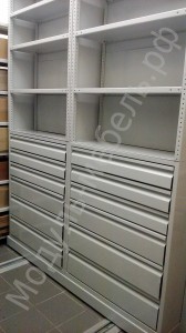 шкафы музейные металлические с выдвижными ящиками